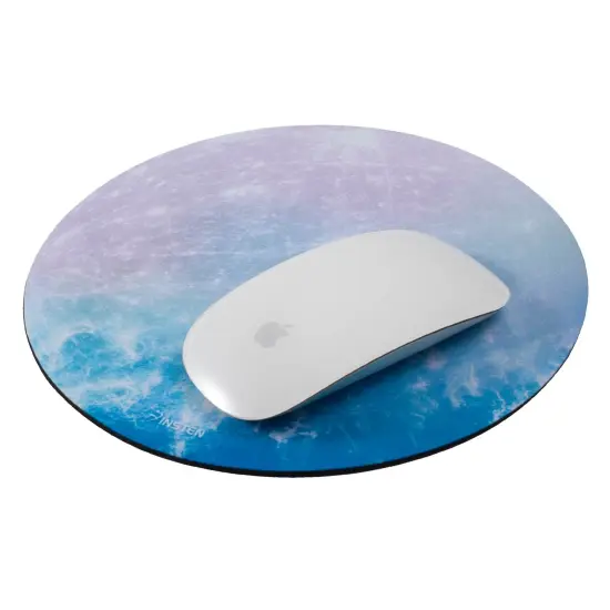 Insten Galaxy Mouse Pad Round Mercury, Non Slip Rubber Base, Smooth Surface Mat, For Home Office Gaming, Iris Blue {7}