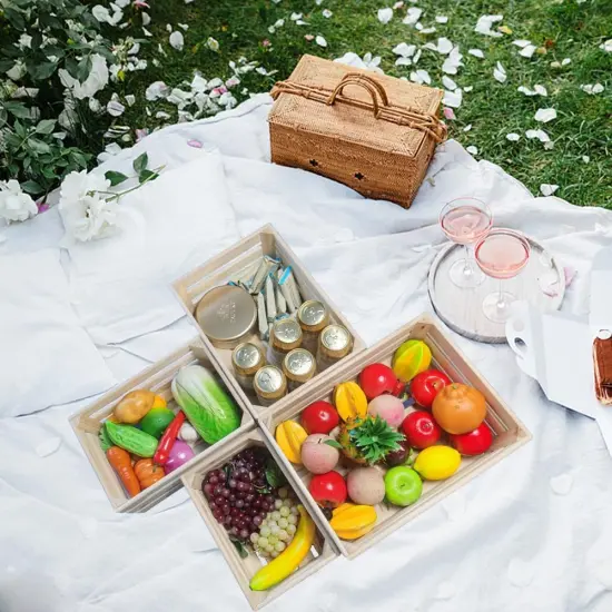 Set of 4 Wooden Crate for display, Storage Boxes for Books, Artworks, Milk, Wine, Outdoor Gardening Tools, Picnic Supplies, Creative Flower Stand, Display Rack for Shops or Exhibitions {2}