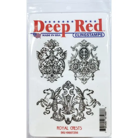 Deep Red Stamps Royal Crests Rubber Cling Stamp Collection {2}