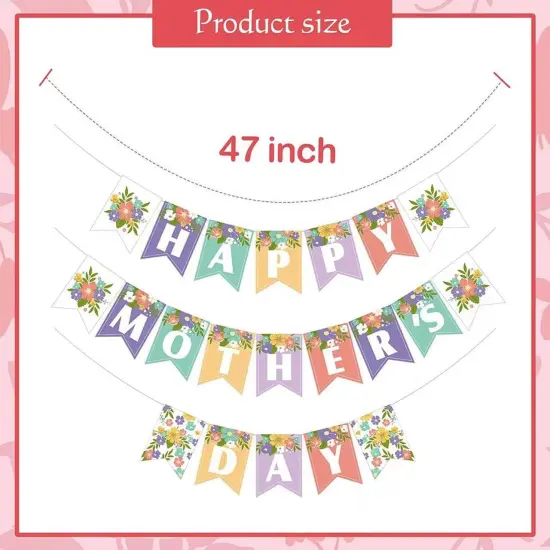Mother&rsquo;s Day Banner Happy Mom Day Colorful Decorations {2}