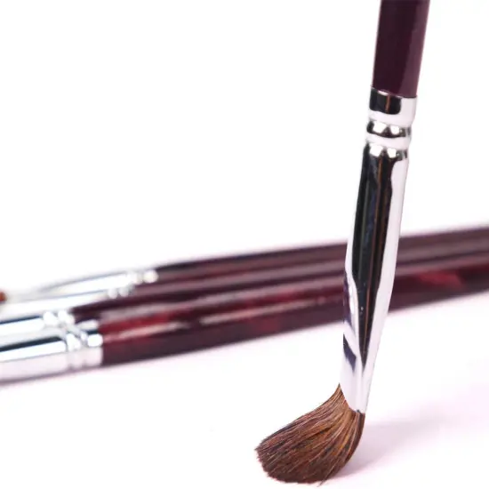 Red Sable Filbert Paint Brushes 6pcs for Watercolor, Acrylic, Oil, Tempera and Gouache Painting {2}