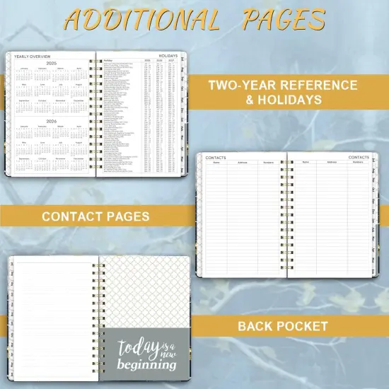 2025-2026 Academic Planner - July 2025 - June 2026, Weekly & Monthly Planner 2025-2026, 6.4" x 8.5", Durable Metal Rings, Elastic Closure, 12 Monthly Tabs, Back Pocket &ndash; Perfect for School, College, or Work {5}