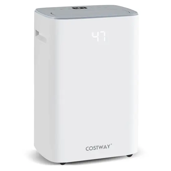 Dehumidifier with Auto Drain or Manual Drainage for Home Basement-White {1}