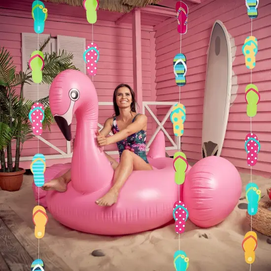 8 Pieces Flip Flop Decorations 52 Feet Summer Hanging Banner Beach Slipper Garland for Hawaiian Party {5}