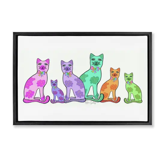 Stupell Industries Funky Whimsical Cats Floating Frame Design by Katie Conley {7}