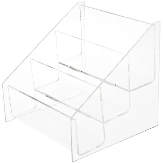 Plymor Clear Acrylic 3-Level Postcard Literature Rack (Countertop), Fits 5.8" x 4.1" Items {2}