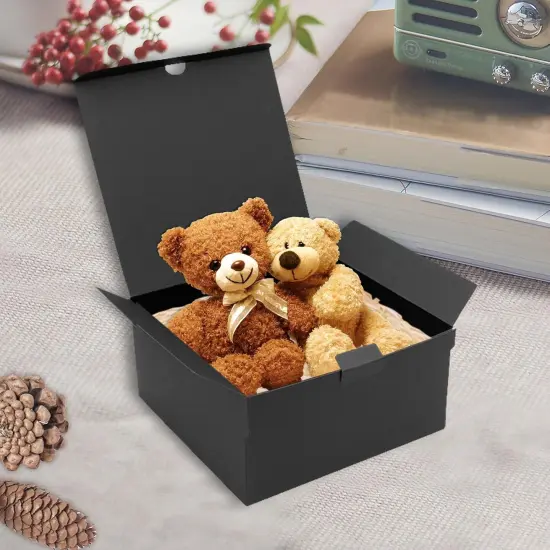 10 Pack of Black Gift Box with Lid, Recyclable Paper Suitable for Wedding, Festivals, Gifts, Graduation, Birthday {3}