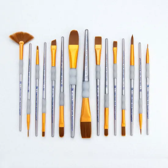 RCC 602 | Crafter's Choice™ 15pc Brown Taklon Variety Brush Set {5}