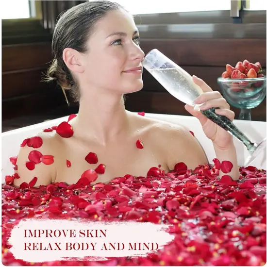 Dried Rose Petals - Dry Rose Petals Real Rose Petals Dried Organic for Rose Bath Spa Rose Quartz Candle Soap Making Wedding Confetti Resin Jewelry DIY Crafts Accessories {4}