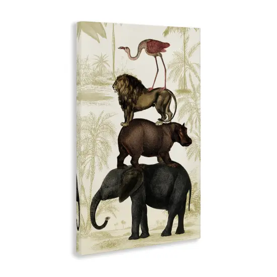 Stupell Industries Jungle Animals Tower Canvas Design by Victoria Barnes {3}