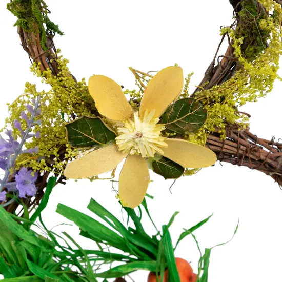 Northlight Artificial Floral Bunny Hanging Easter Basket Decoration - 14.5" Brown {7}