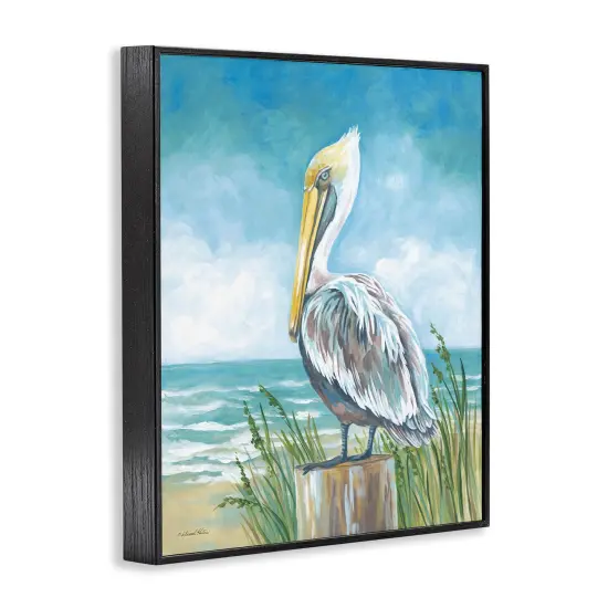 Stupell Industries Pelican Perched near Shore Framed Giclee Design by Diane Kater {3}