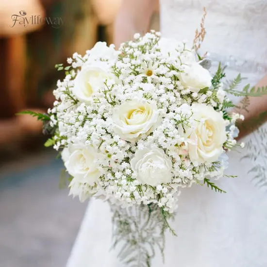 Babys Breath Artificial Flowers - 20PCS Real Touch White Gypsophila Bouquets for Floral Decoration, Wedding, Home, Party, and Garden {3}