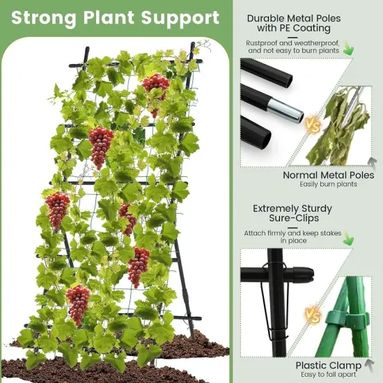74" Cucumber Plant Support with A-Frame & Net {2}