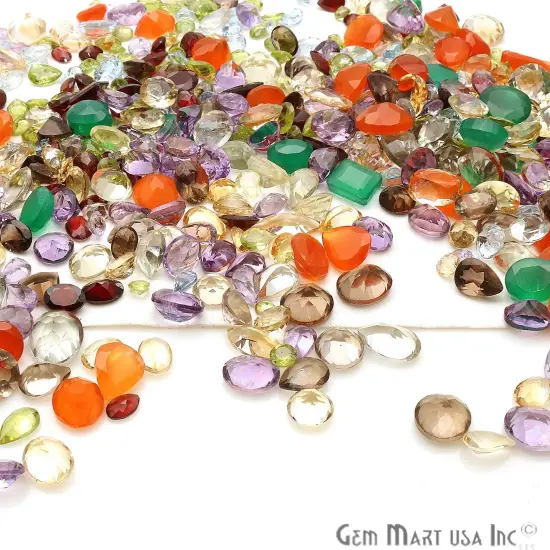Mix Gemstone, 100% Natural Faceted Loose Gems, Wholesale Gemstones, 4-8mm, 50 Carats {1}