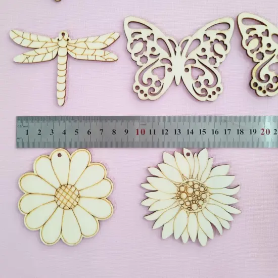 48PCS Unfinished Wood Insect Cutouts {2}