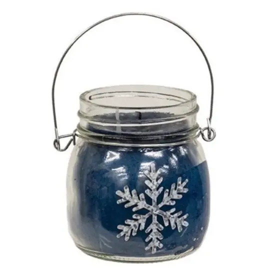 Snowflake 6oz Jar Candle Twisted Peppermint {1}