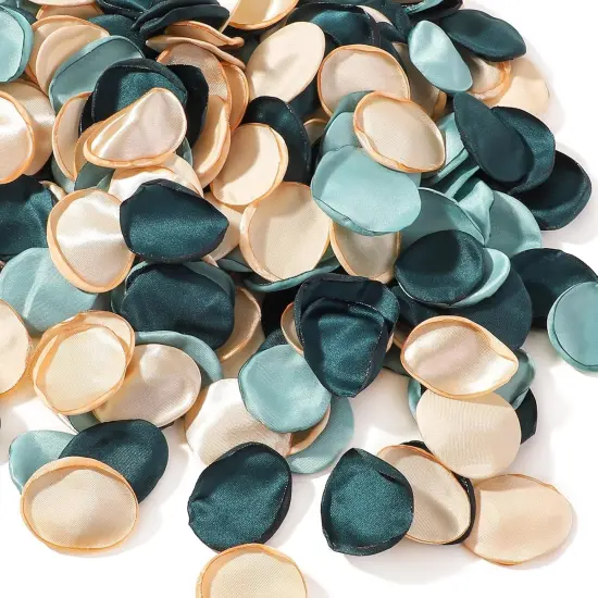 400 Pcs Silk Rose Petals Artificial Flower Petals for Wedding Flower Girl Basket Aisle Scatter Dinner Table Centerpieces Party Bridal Shower Romantic Night Decoration (Green) {1}