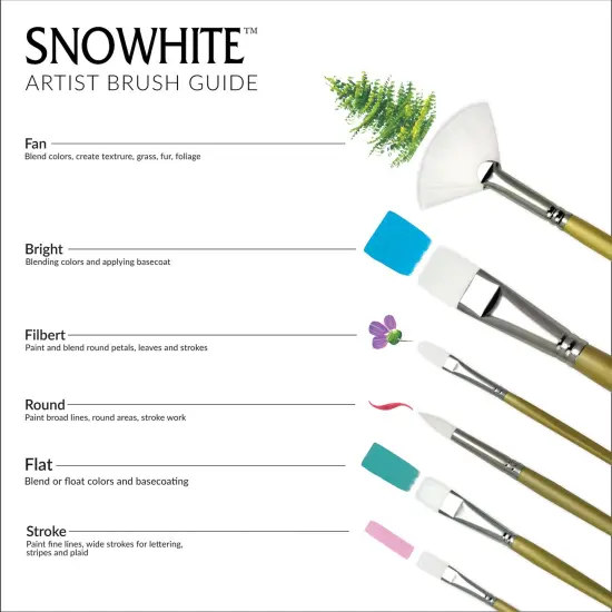 RSET-4500 | Snowhite&trade; 7pc Oil & Acrylic Round Brush Set {6}
