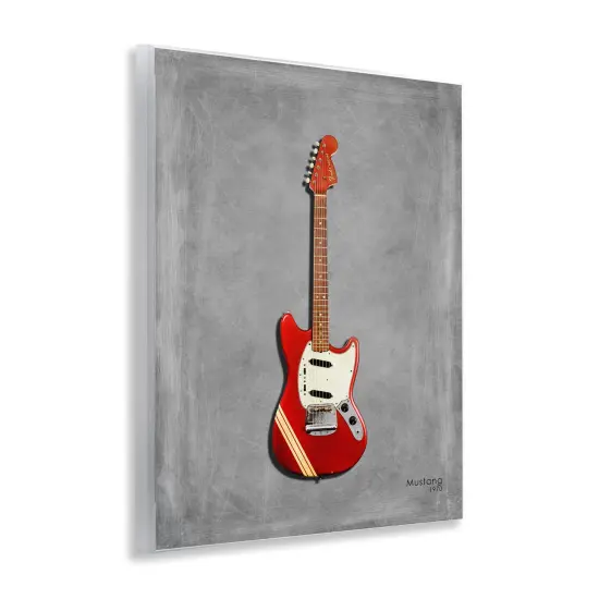 Stupell Industries Red Guitar on Grey Wall Plaque Design by Mark Rogan {3}