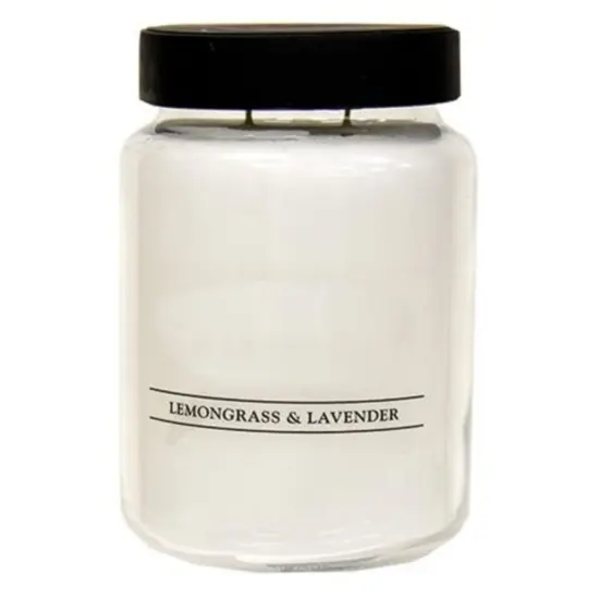 Lemongrass Lavender Jar Candle 26 oz Long Burn Time Clean Burning Paraffin Wax {1}