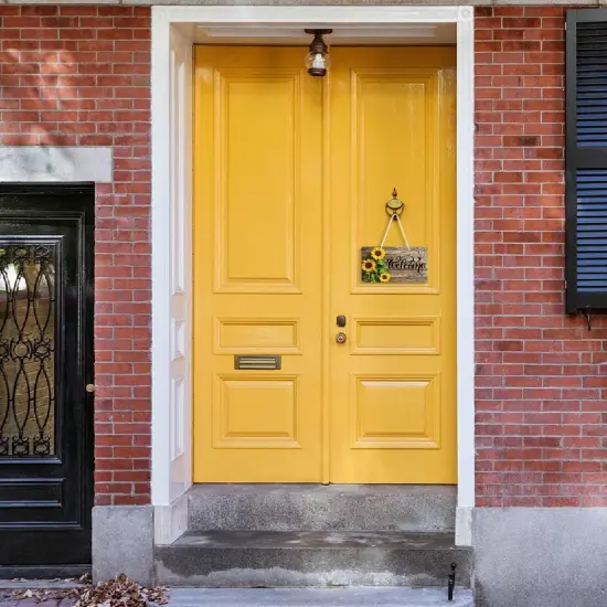 Beautiful Sunflowers Door Sign Plaque Wood Texture Summer Welcome Wall Hanging Signs Spring Autunm Front Door Decor Home Decorative Door Hanger for Bedroom Porch Yard 6" X 11" {4}