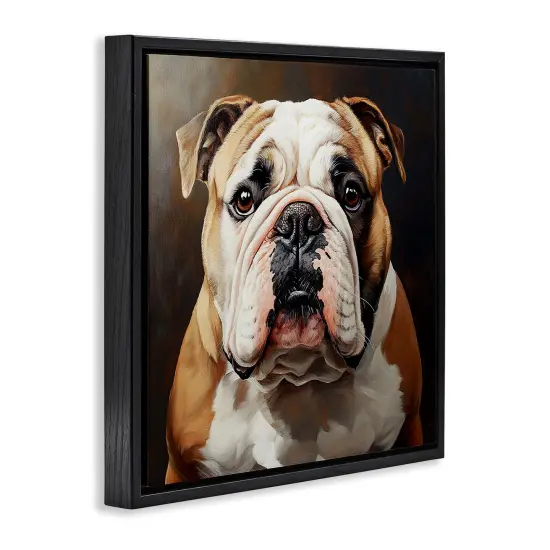 Stupell Industries Stoic Bulldog Portrait Floating Frame Design by Tom Crehan {9}