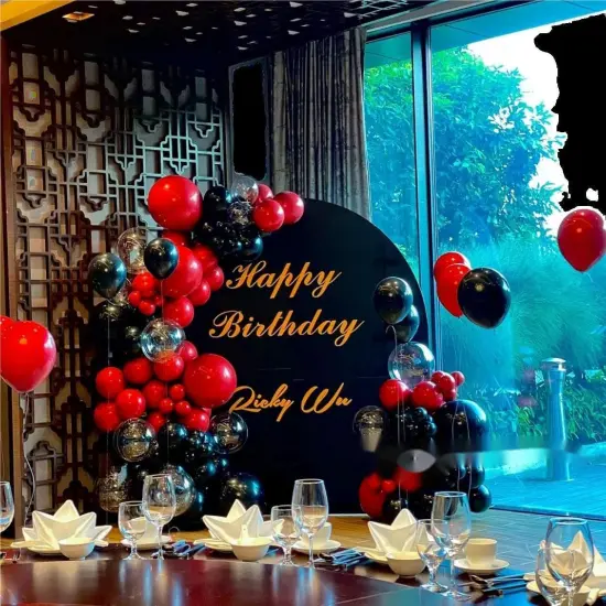 Red Black Balloon Garland 127 Pcs 18In 12In 10In 5In Latex Balloons Arch Kit {3}