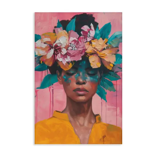 Stupell Industries Woman With Floral Headdress Canvas Design by LSR Design Studio {1}