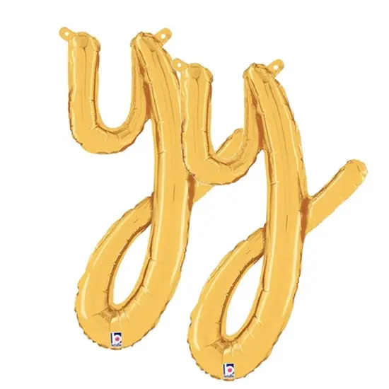Betallic&reg; 24 inch Script Letter Y Gold Air Fill Only {4}