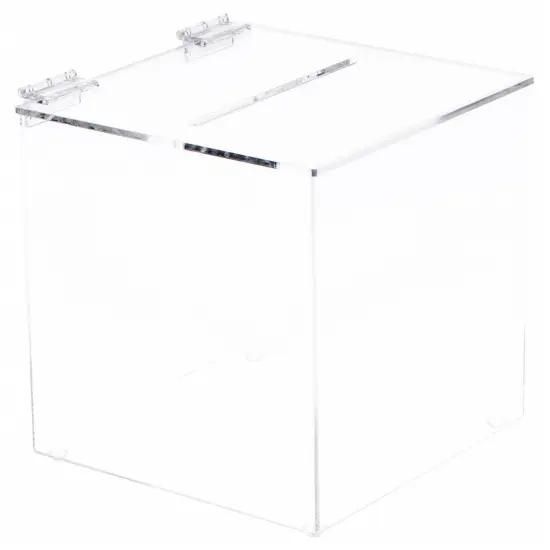 Plymor Clear Acrylic Ballot / Collection / Donation Box, 8" W x 8" D x 8" H {2}
