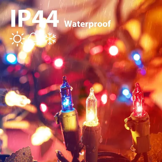 Red White Blue Christmas Lights Green Wire - 100 Count 4th July Decoration Patriotic Mini String Lights Waterproof for Indoor Outdoor Xmas Holiday Party Patio Independence Day Decoration {3}