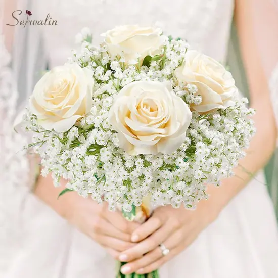 30Pcs Babys Breath Artificial Flowers, Baby Breath Flowers Artificial Bulk, Faux White Gypsophila Babies Breath Flowers Artificial for Wedding Floral Arrangement Party Home Decor {4}