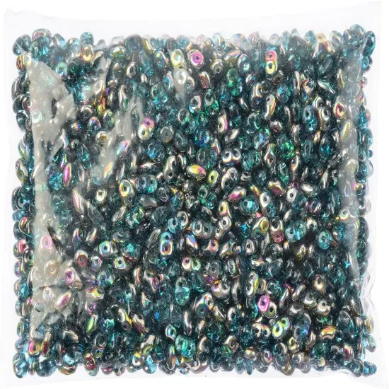 Matubo 2-Hole Czech Glass Vitrail Superduo Beads, 100g Aquamarine {2}