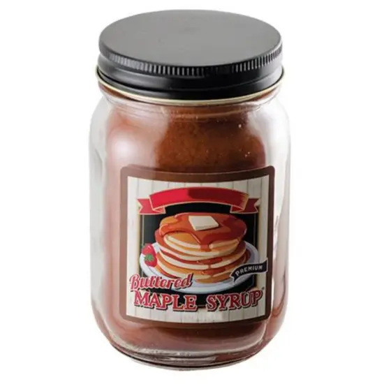 12 OZ Buttered Maple Syrup Pint Jar Candle Perfect for Living Room and Kitchen or Entryways {1}