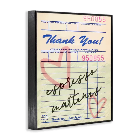 Stupell Industries Espresso Martinis Guest Check Framed Giclee Design by Lil' Rue {9}