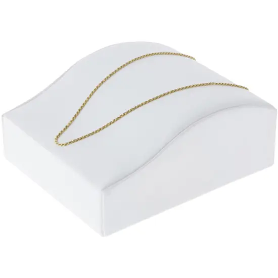 Plymor White Faux Leather Bracelet Ramp Display Stand, 5.125" W x 6.125" D x 2.5" H {3}