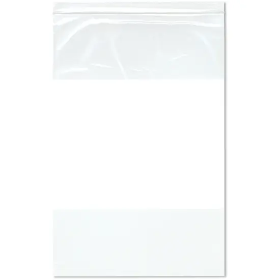 Plymor 10" x 15" (Pack of 100), 2 Mil White-Block Zipper Reclosable Plastic Bags {1}