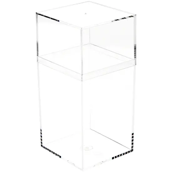 Pioneer Plastics 036C Clear Tall Rectangular Plastic Container, 2.75" W x 2.625" D x 5.75" H {1}