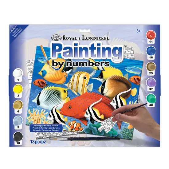 PJL30 | Painting by numbers&trade; 13pc 11.25" x 15.375" Tropical Fish Painting Project {1}
