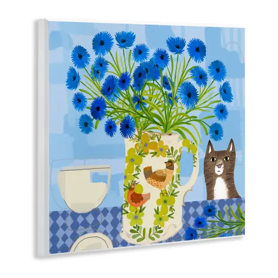 Stupell Industries Whimsical Jug of Cornflowers Wall Plaque Design by Kay Widdowson {5}
