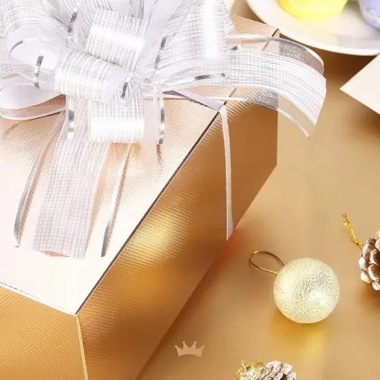 Champagne Gold Gift Boxes with Lids 10 Pack 8x8x4 Inches, Parer Bridesmaid Proposal Boxes, Gift Boxes in Bulk for Wedding, Party, Light Weight Gifts (Glossy Champagne Gold, Grain Texture) {2}