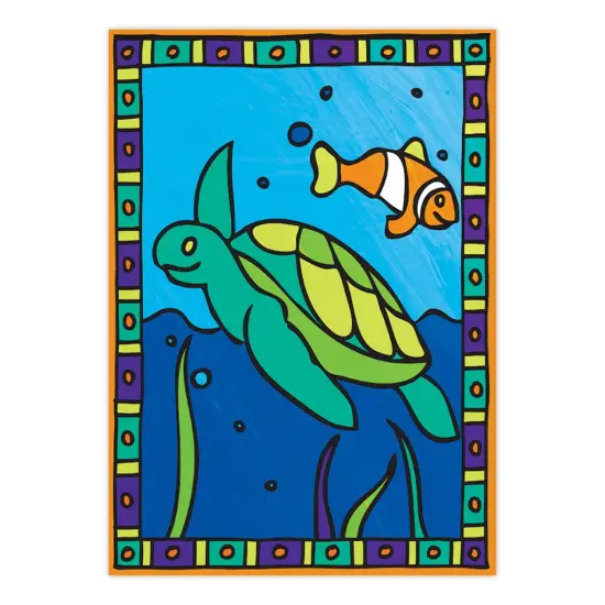 MFP203 | Painting by numbers&trade; Children's 12pc 8.75" x 11.75" Sea Turtle & Fish Painting Project 2-Pack {3}