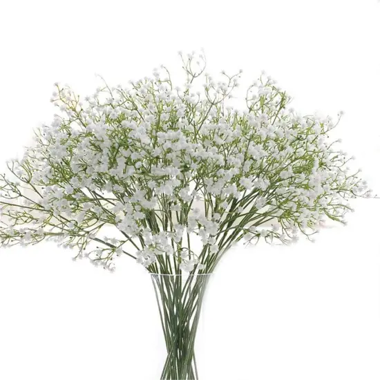 9 Pack Real Touch Artificial Baby's Breath Flowers - 21" Bendable Stems for Wedding Bouquets, Home Centerpieces & Outdoor Decor (Waterproof, Dustproof, White) {1}