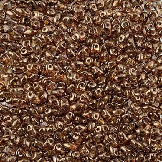 Matubo 2-Hole Czech Glass Opaque Crystal Bronze/Senegal Miniduo Beads, 50g Senegal Brown Violet {1}