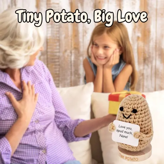 Nana Gift for Mothers Day – Crochet Positive Potato with 30 Signs for Grandma, Thoughtful Mother's Day Gifts for Nana, Birthday Gift from Grandkids, Granddaughter, Grandson - Best Nana Ever Gifts Idea {5}