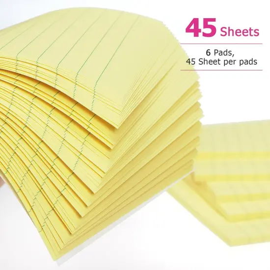 6 Pads Lined Sticky Notes with Lines Self-Stick Notes Bright Color Sticky Notes, 45 Sheets/Pad (Yellow) {2}
