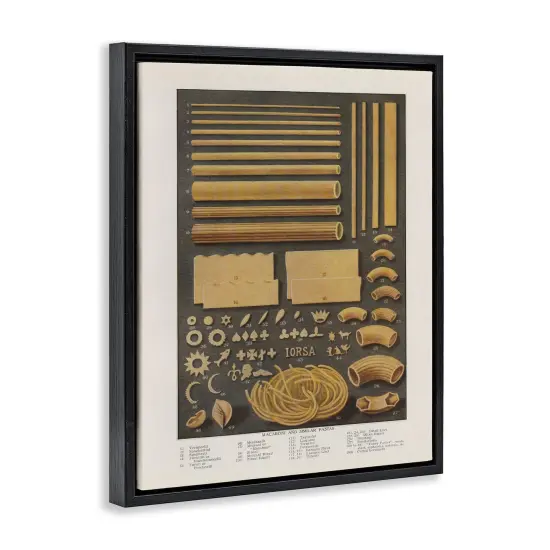 Stupell Industries Various Pasta Shapes Vintage Floating Frame Design by Phillipa Katz {9}