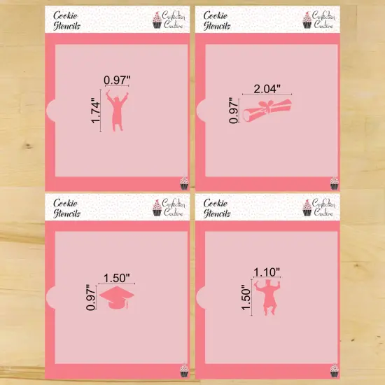 Graduation 4 Piece Cookie Stencil Bundle {2}