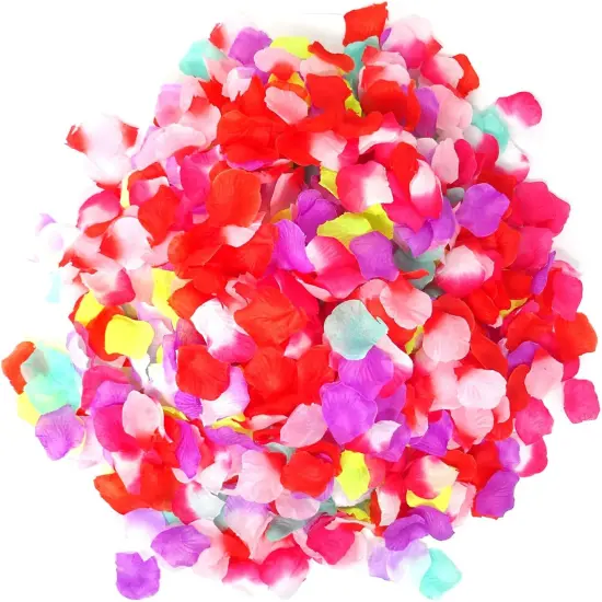 960PCS Multicolor Artificial Rose Petals Wedding Party Flower Petals for Wedding Home Party Romantic Night Anniversary Valentine's Day {1}